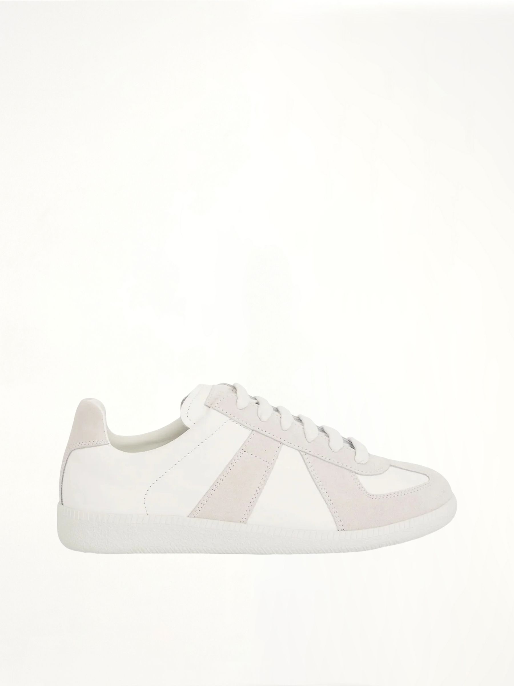 Replica Leather Sneaker in Off White Side View | MAISON MARGIELA