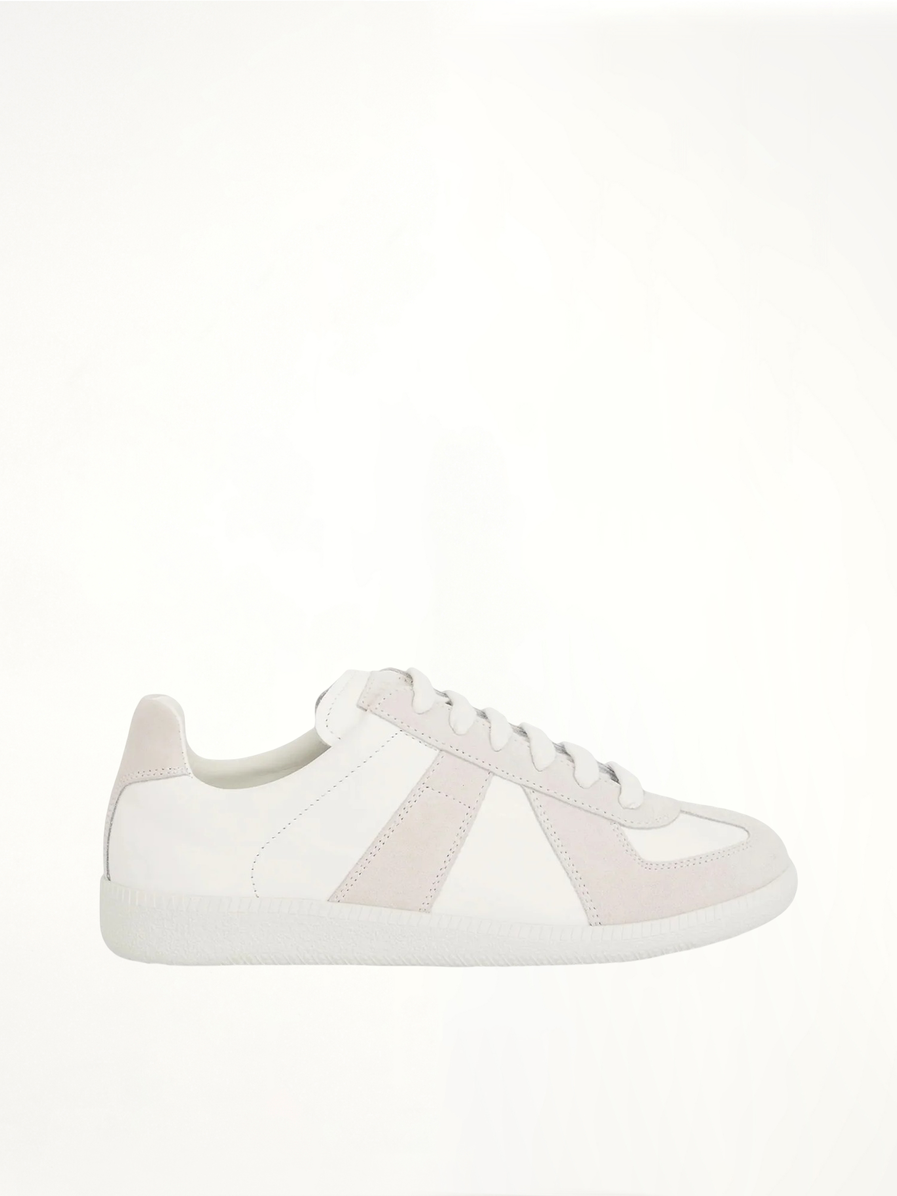 Replica Leather Sneaker in Off White Side View | MAISON MARGIELA