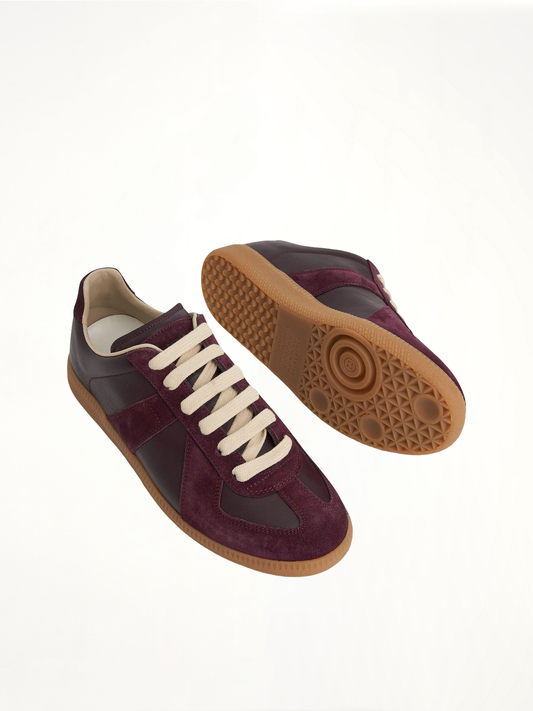 Replica Leather Sneaker in Merlot