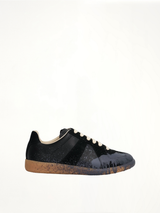 Replica Paint Splatter Sneaker in Black/Pewter Side View | MAISON MARGIELA