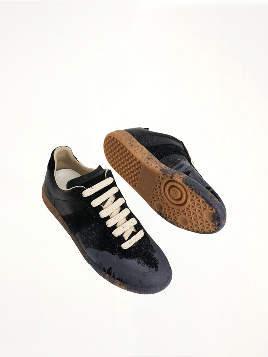 Replica Paint Splatter Sneaker in Black/Pewter