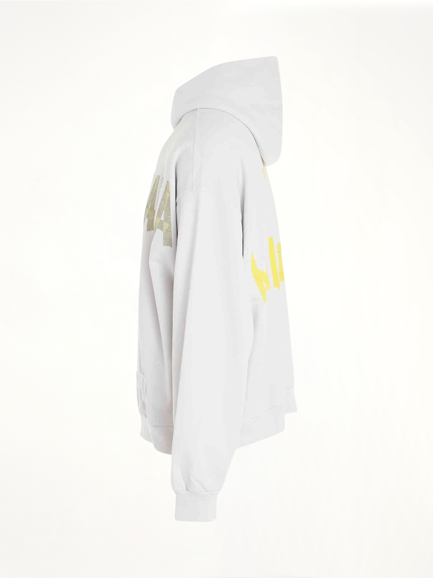 Tape Logo Ripped Pocket Hoodie in White