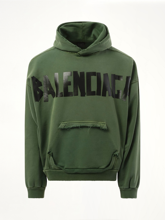 Gaffer Type Ripped Pocket Hoodie in Green