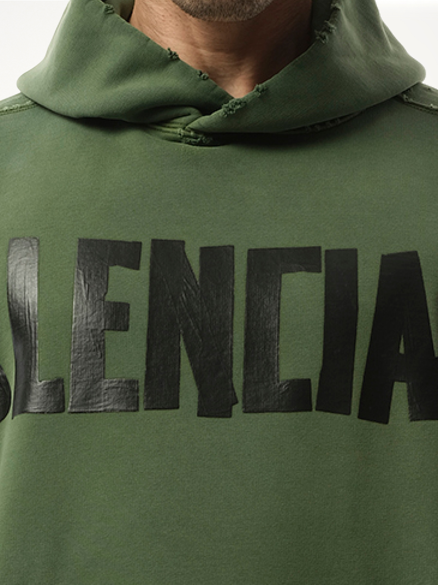 Gaffer Type Ripped Pocket Hoodie in Green