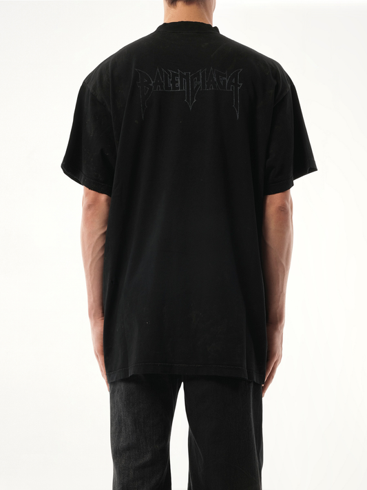 Paris Moon Oversized T-Shirt in Washed Black
