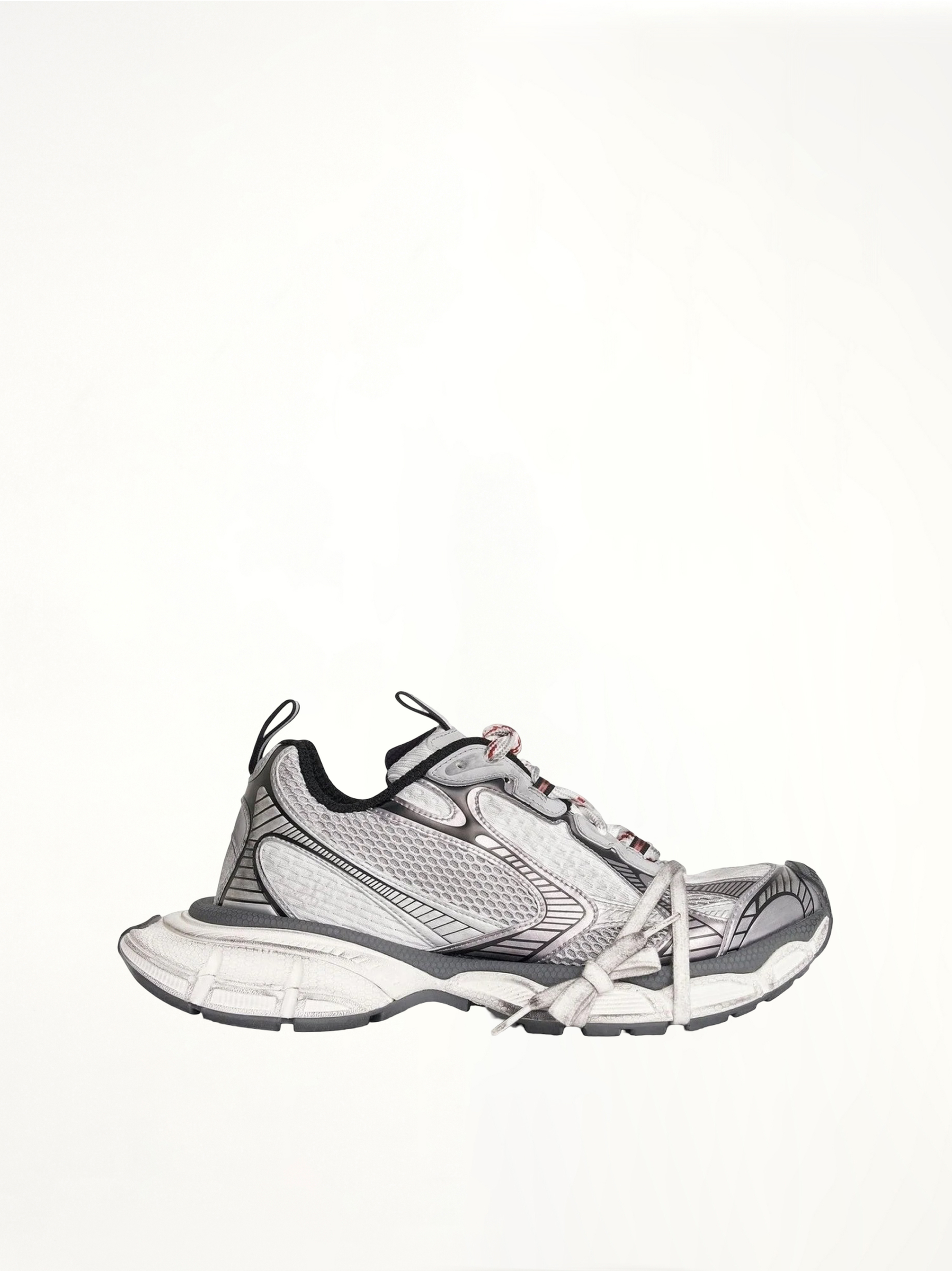 3XL Sneaker in Grey/White/Red Side View | BALENCIAGA
