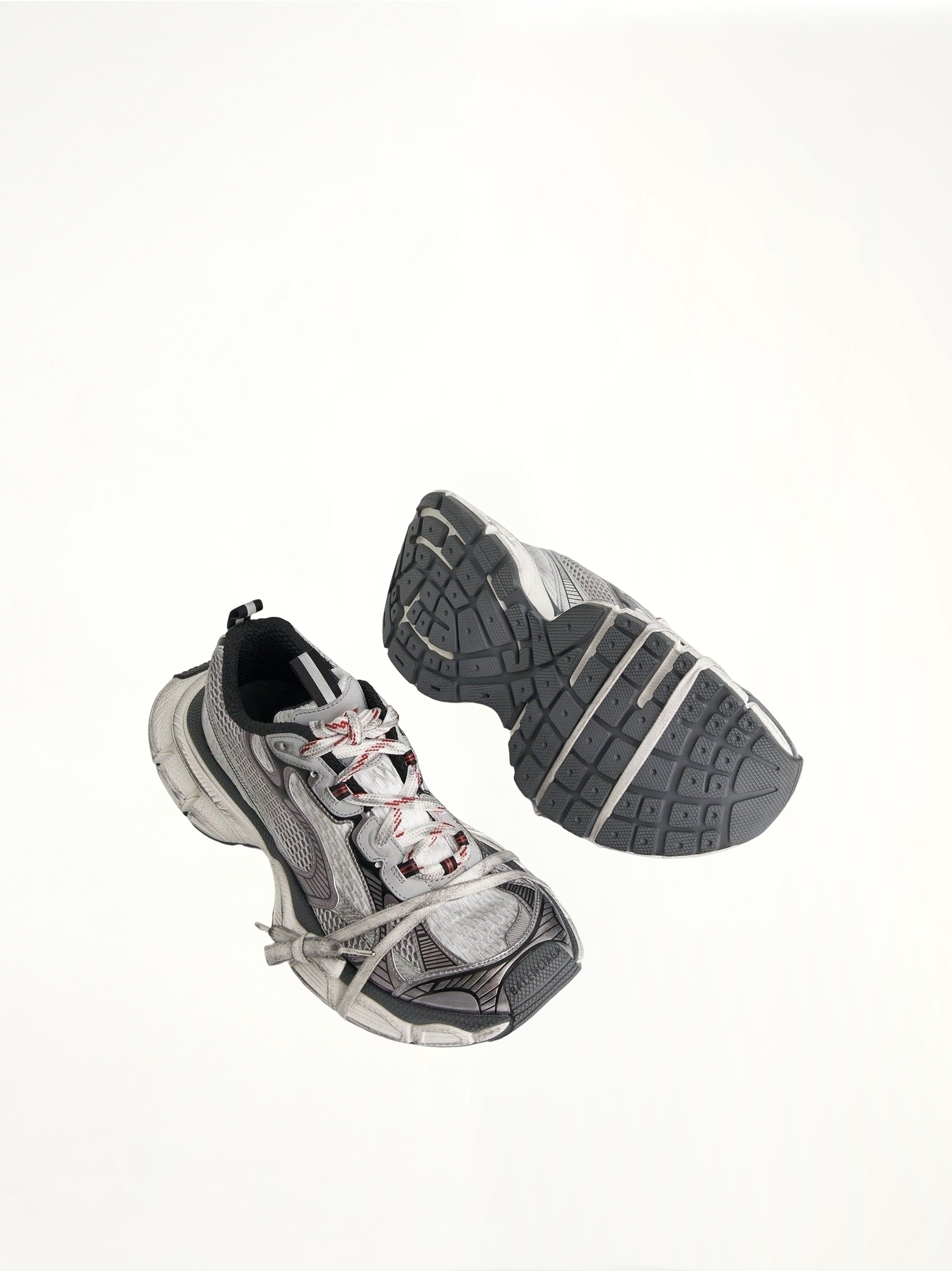 3XL Sneaker in Grey/White/Red Top View | BALENCIAGA