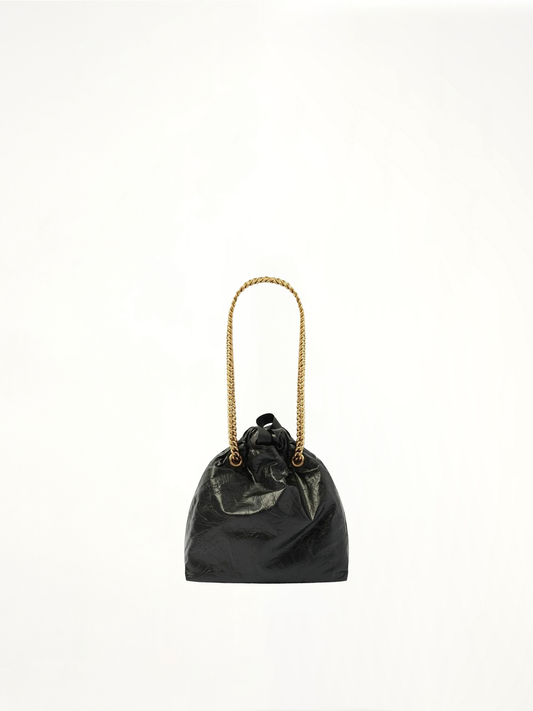 Small Crush Tote Bag in Black