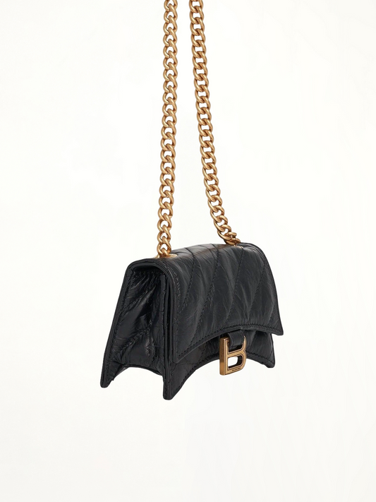 Crush Chain Mini Bag in Black