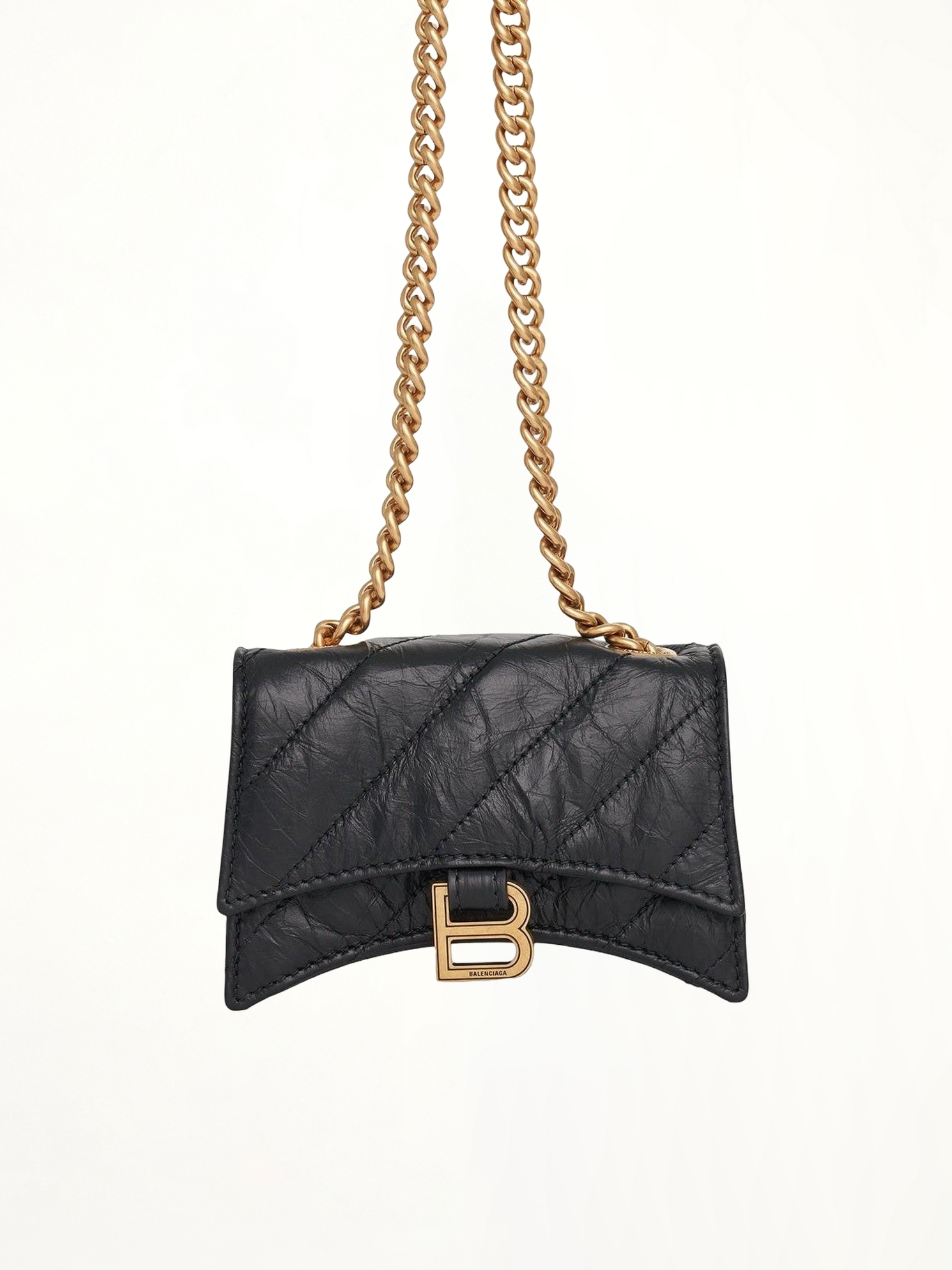 Crush Chain Mini Bag in Black