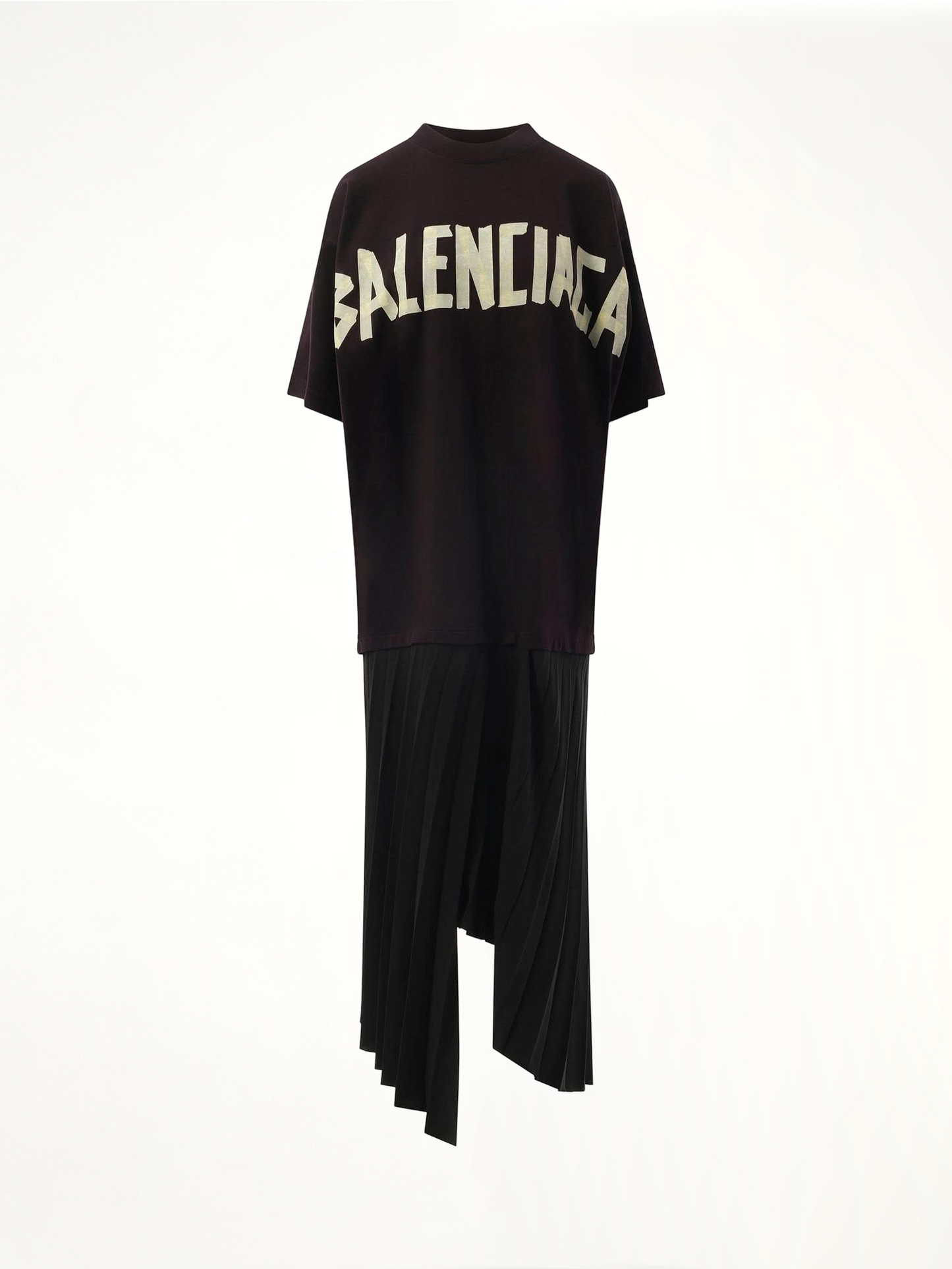 T-Shirt Pleated Dress in Black