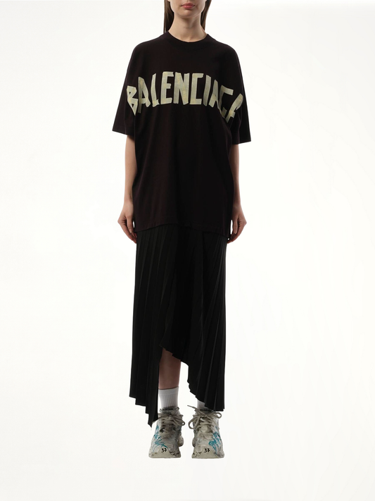 T-Shirt Pleated Dress in Black