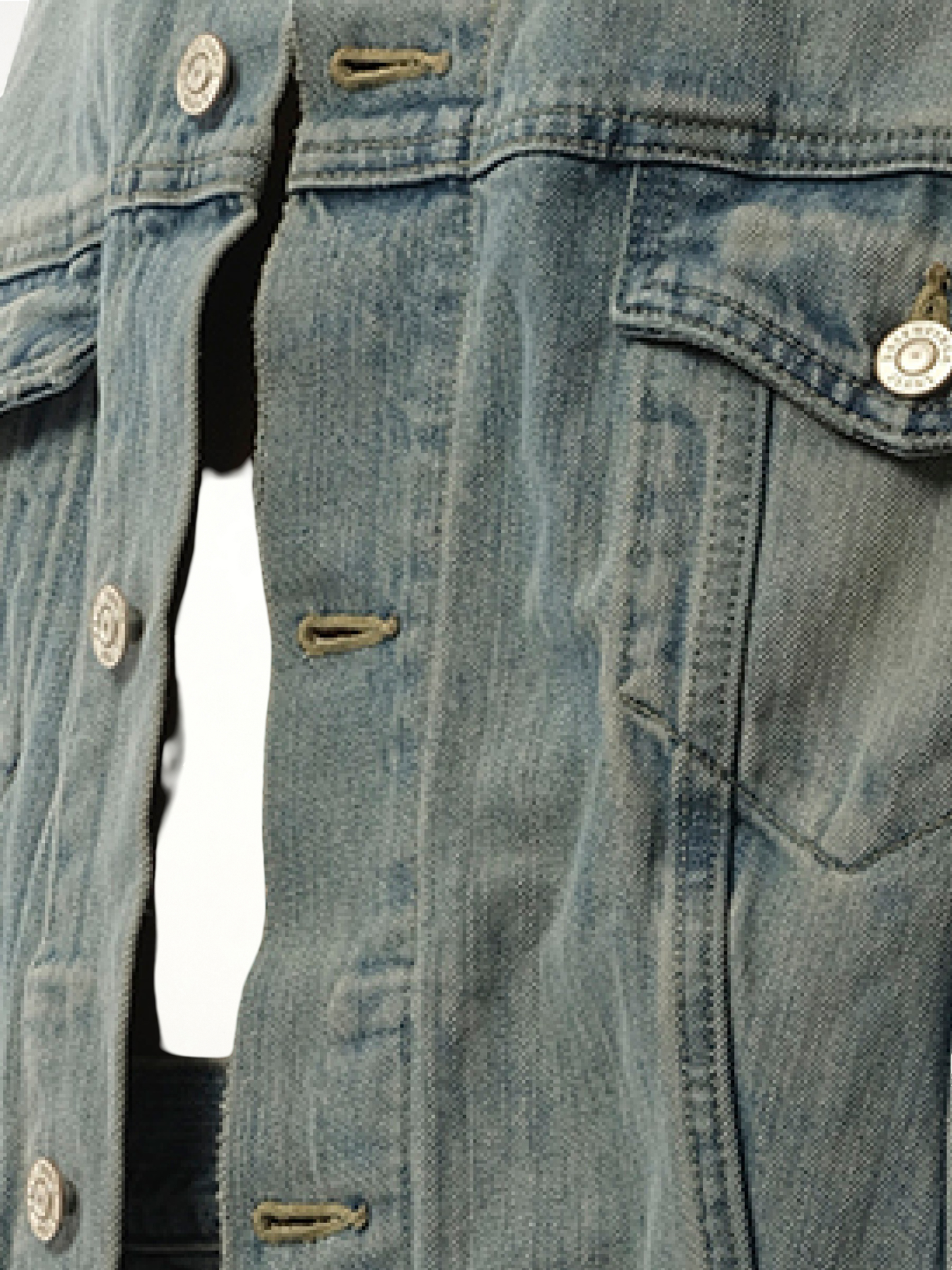Off Shoulder Selvedge Denim Jacket in Blue