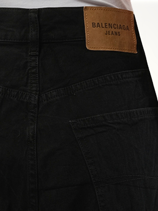 Low Crotch Japanese Denim Jeans in Black