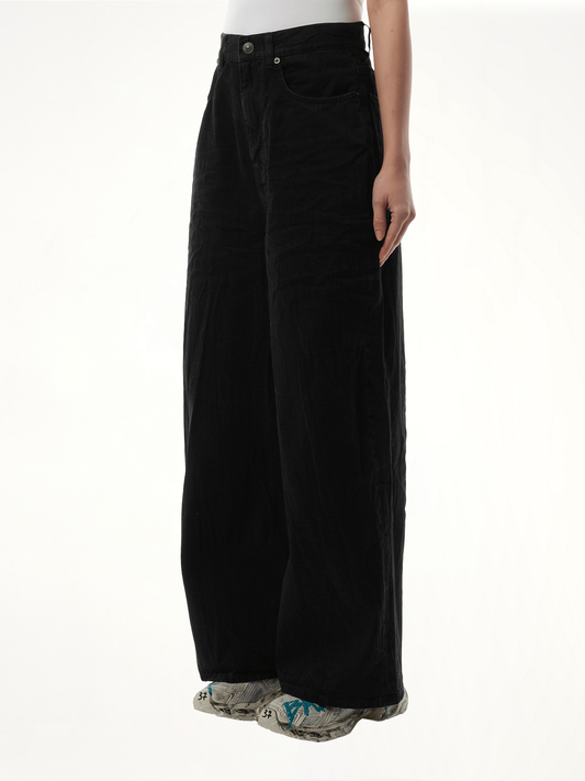 Low Crotch Japanese Denim Jeans in Black