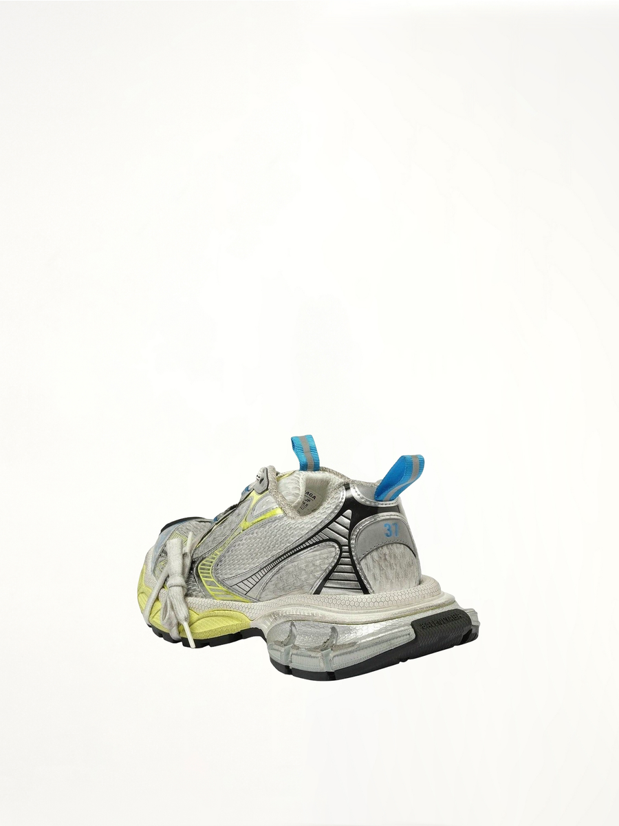 3XL Sneaker in White/Yellow/Blue Back View | BALENCIAGA