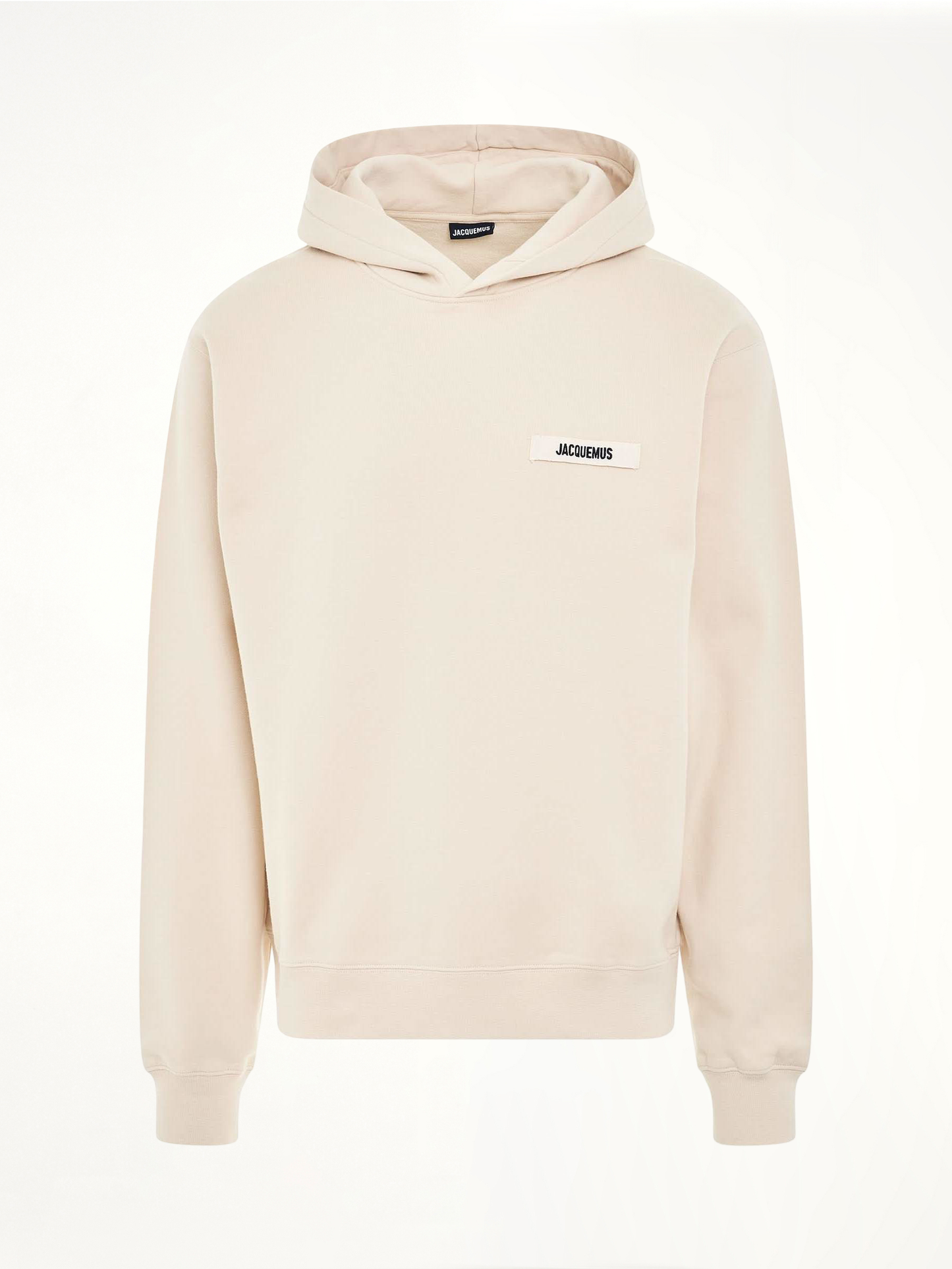 Gros Grain Logo Hoodie in Beige