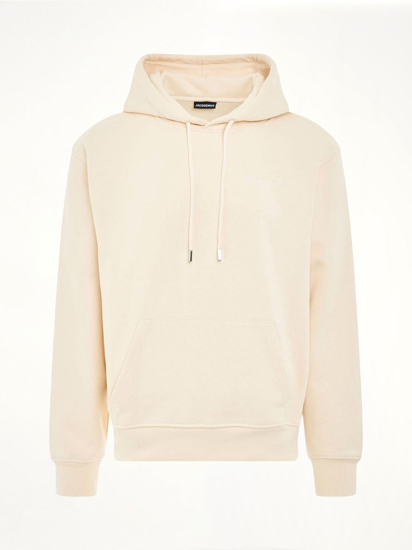 Brode Embroidered Logo Hoodie in Beige