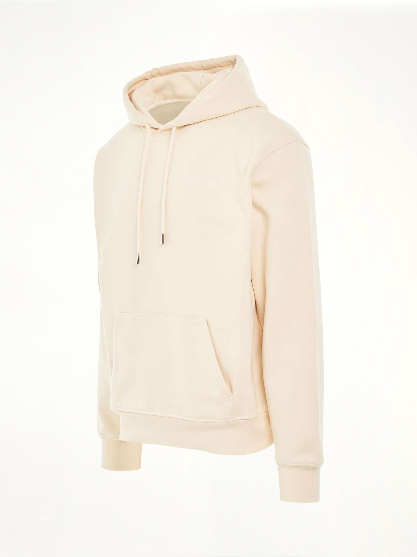 Brode Embroidered Logo Hoodie in Beige