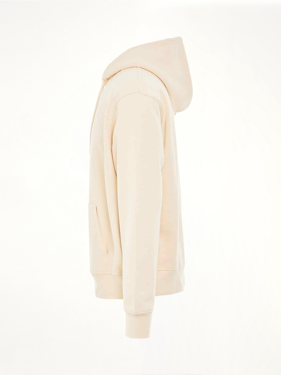 Brode Embroidered Logo Hoodie in Beige