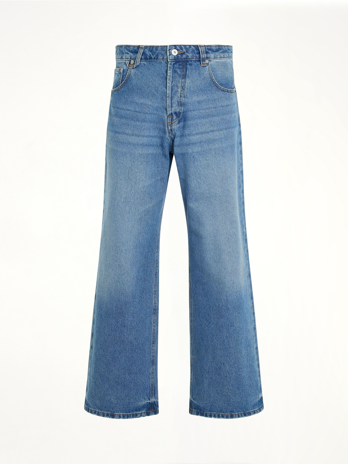 Le Denimes Large Jeans in Blue/Tabac