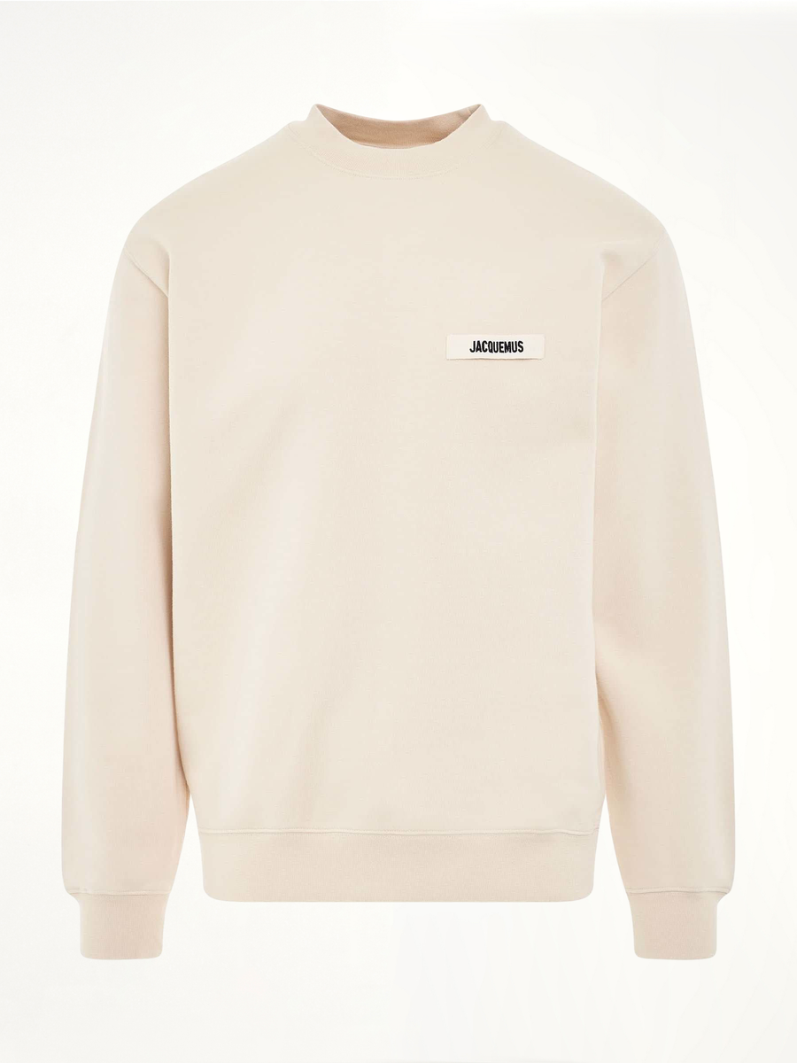 Gros Grain Logo Sweatshirt in Beige