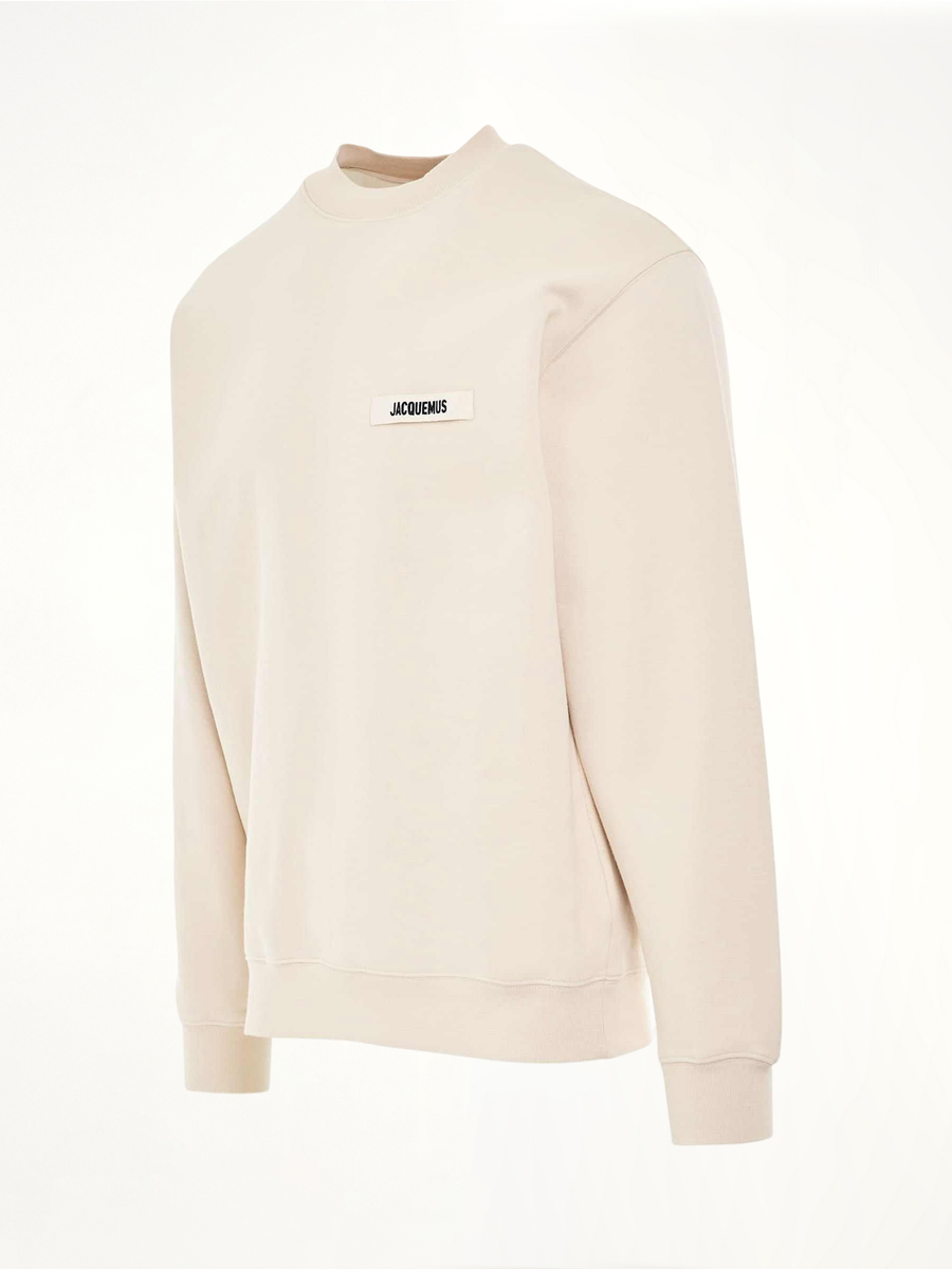 Gros Grain Logo Sweatshirt in Beige