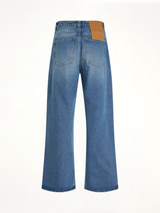 Le Denimes Large Jeans in Blue/Tabac