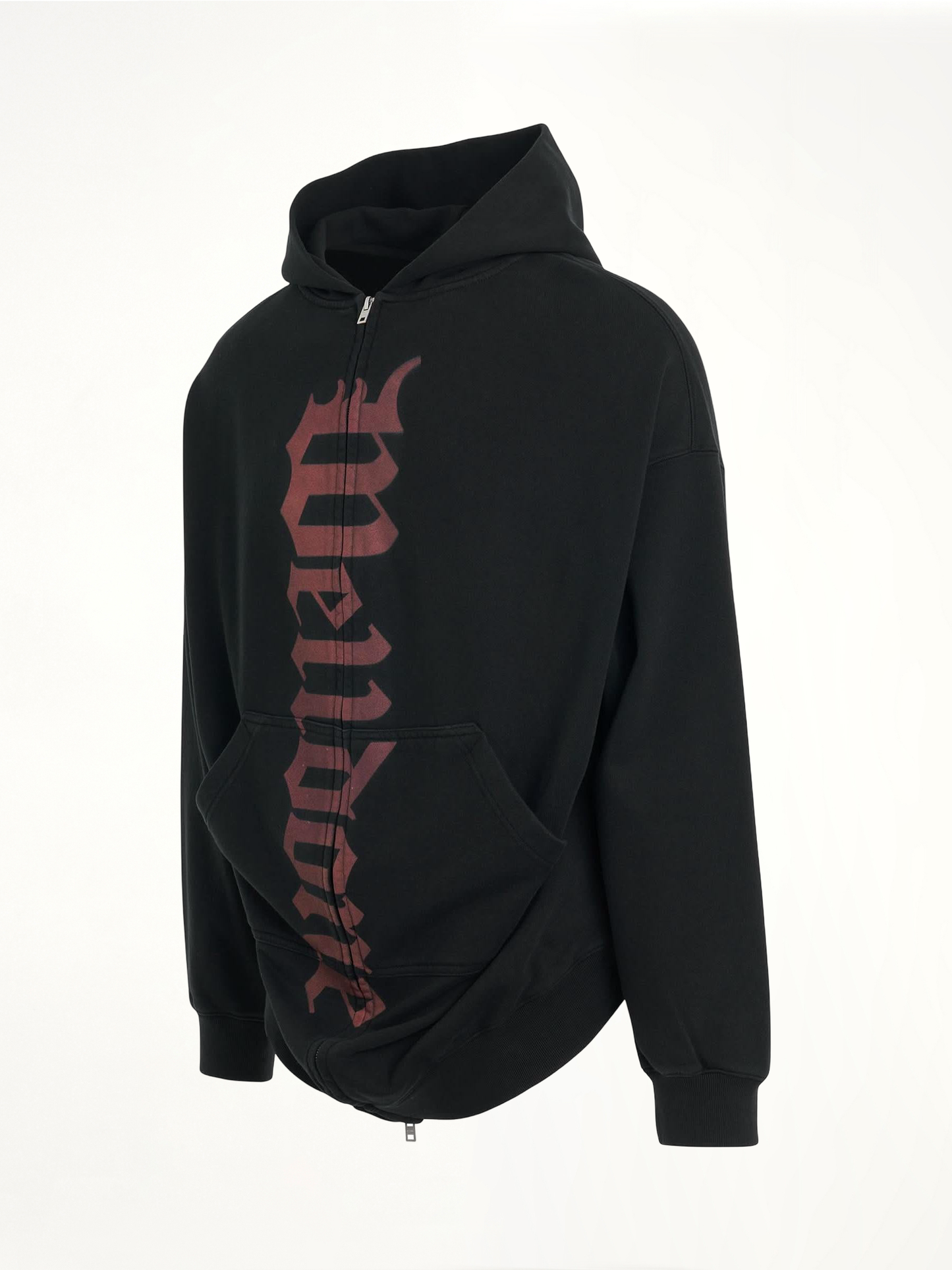Flare Zip-Up Hoodie in Black