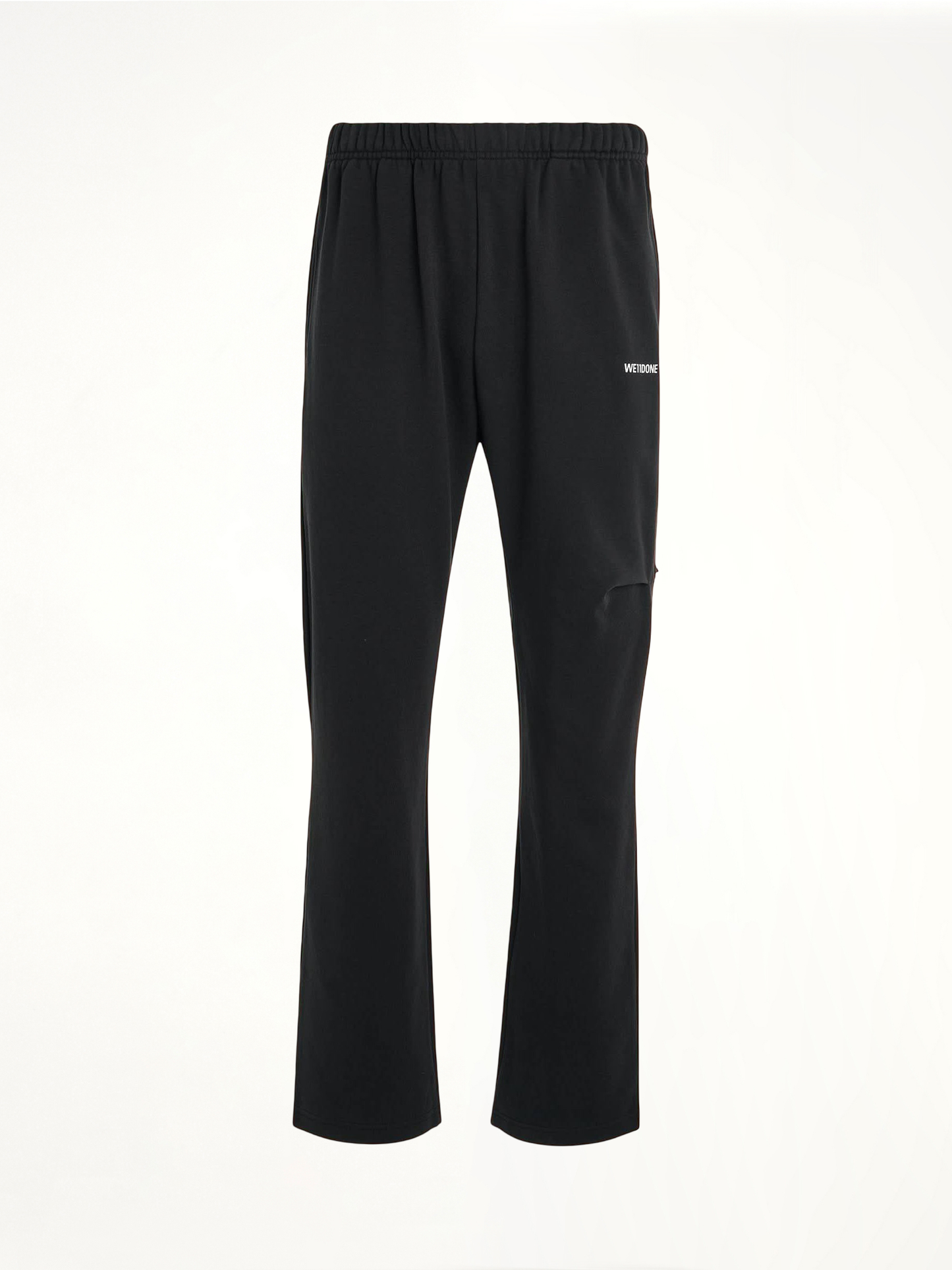 Back Logo Wide Jogger Pants in Black