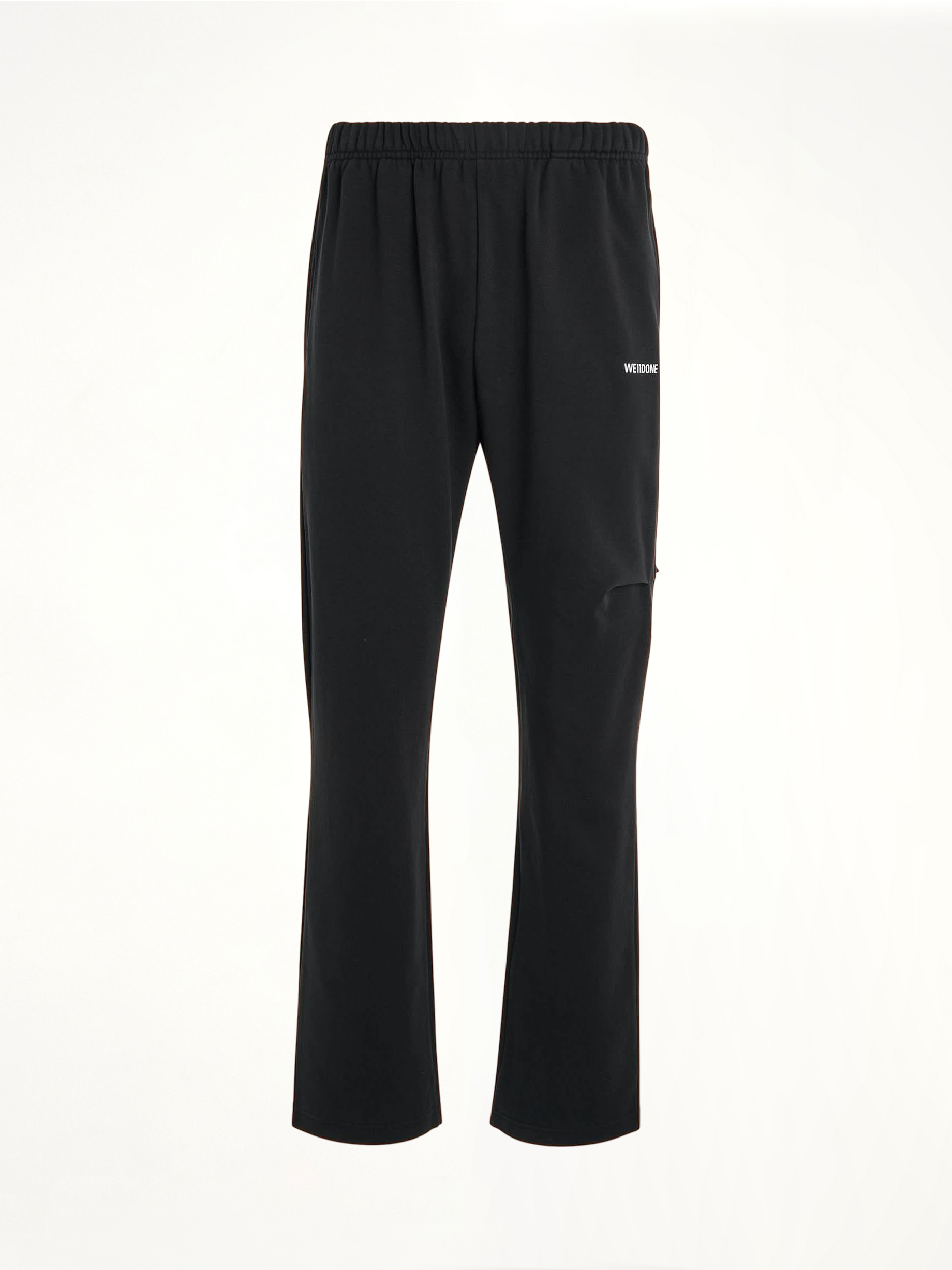 Back Logo Wide Jogger Pants in Black