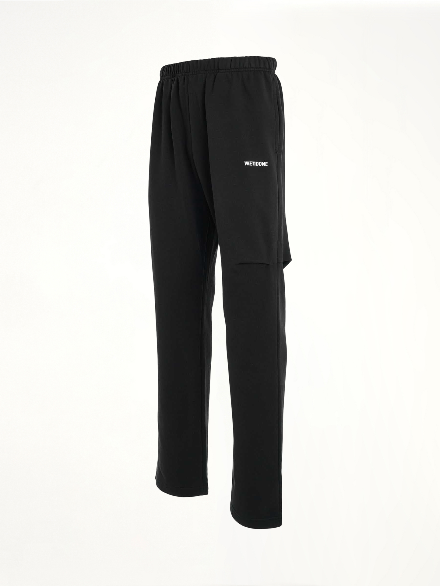 Back Logo Wide Jogger Pants in Black