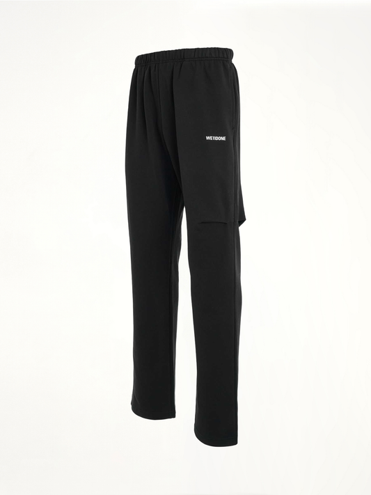 Back Logo Wide Jogger Pants in Black