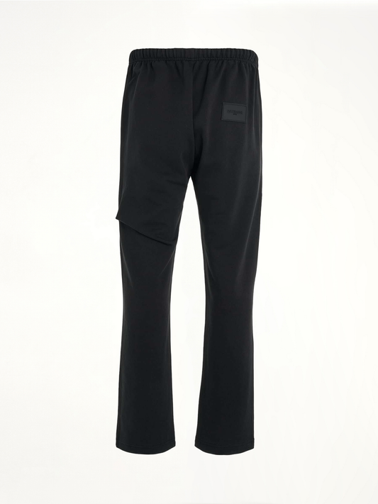 Back Logo Wide Jogger Pants in Black