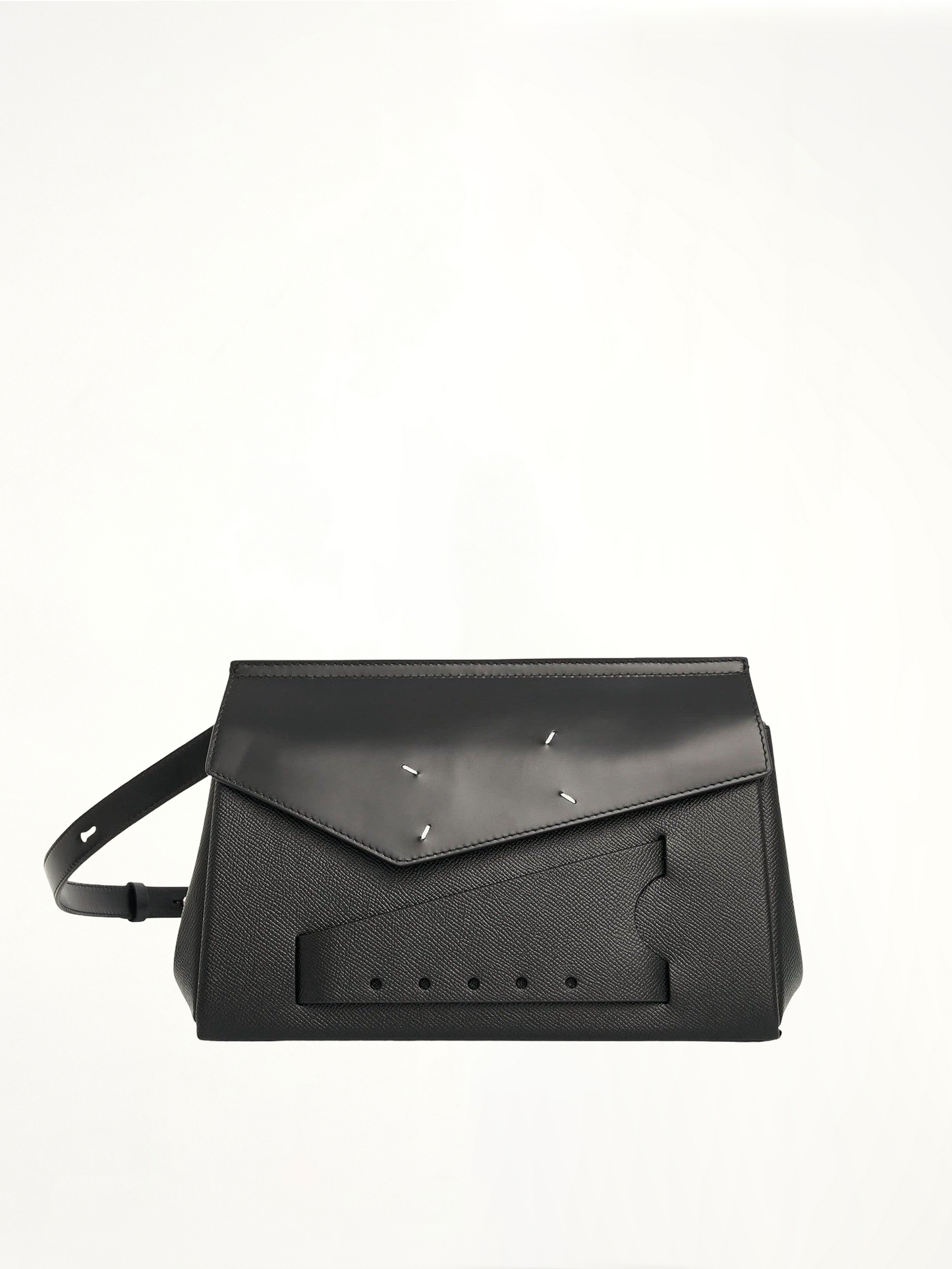 Snatched Leather Tote Bag in Black