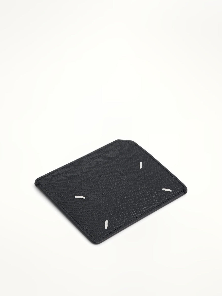 Maison Margiela Four Stitches Leather Card Holder in Black