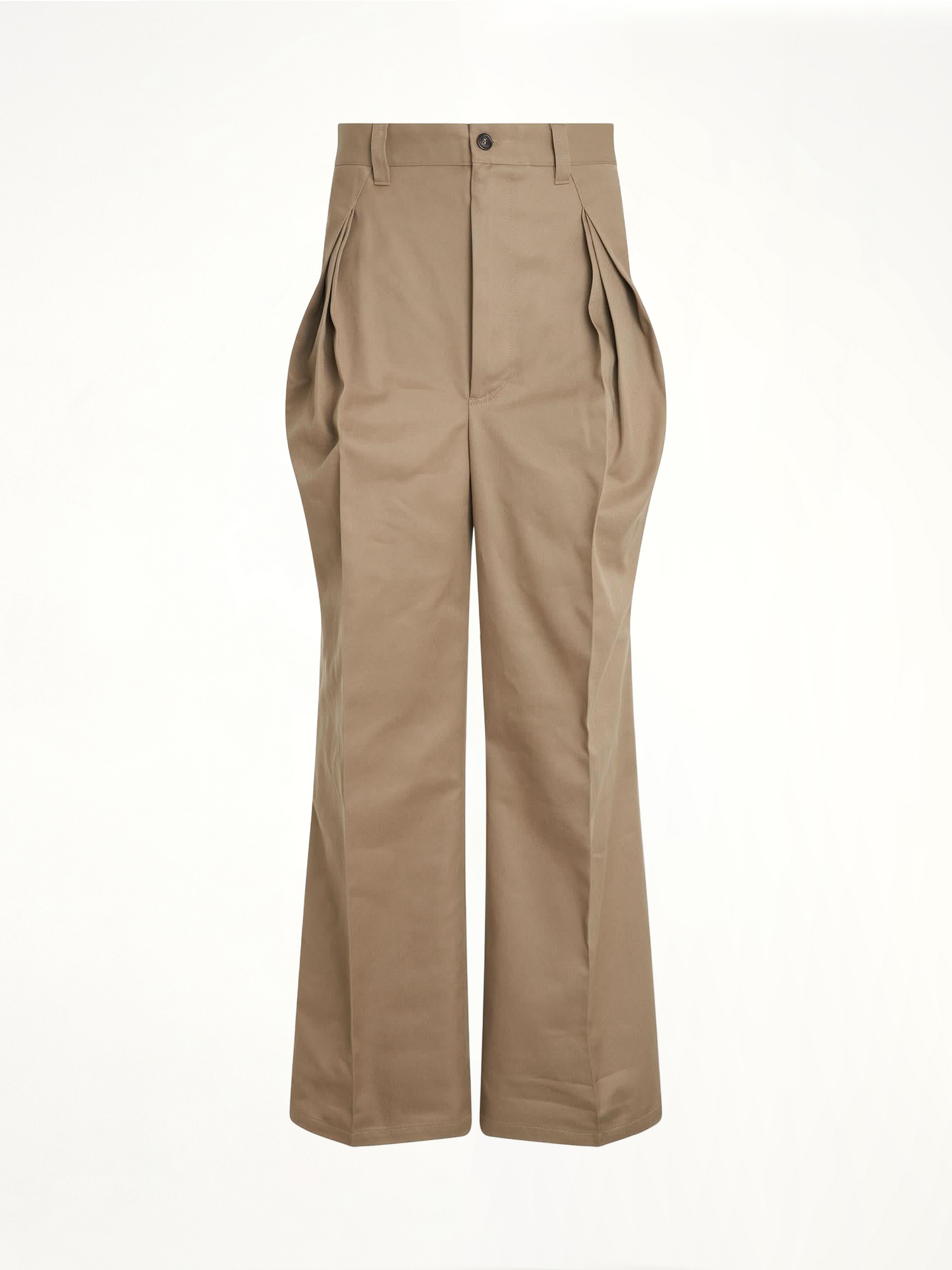 Pleat Details Pants in Beige