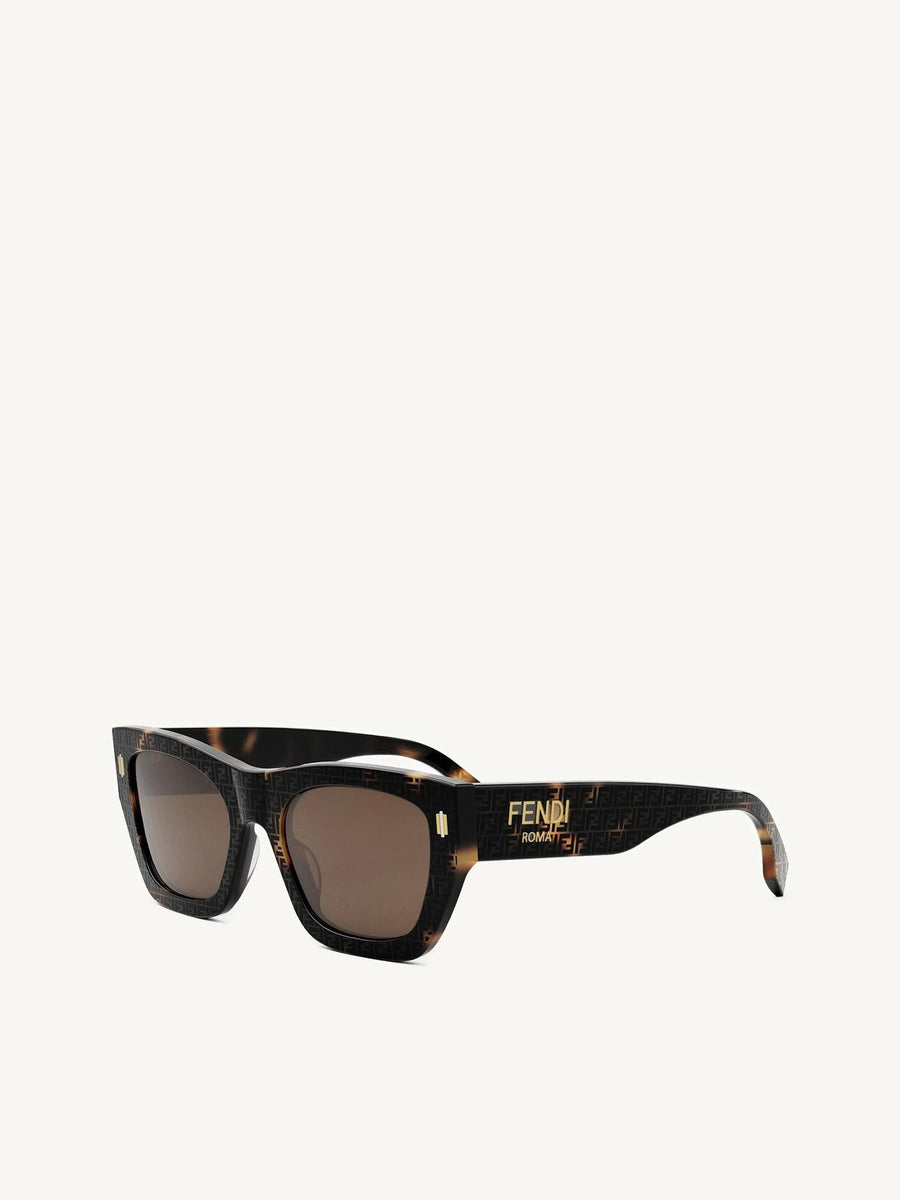 Fendi FE40100I 5355E Acetate Sunglasses in Havana/Brown