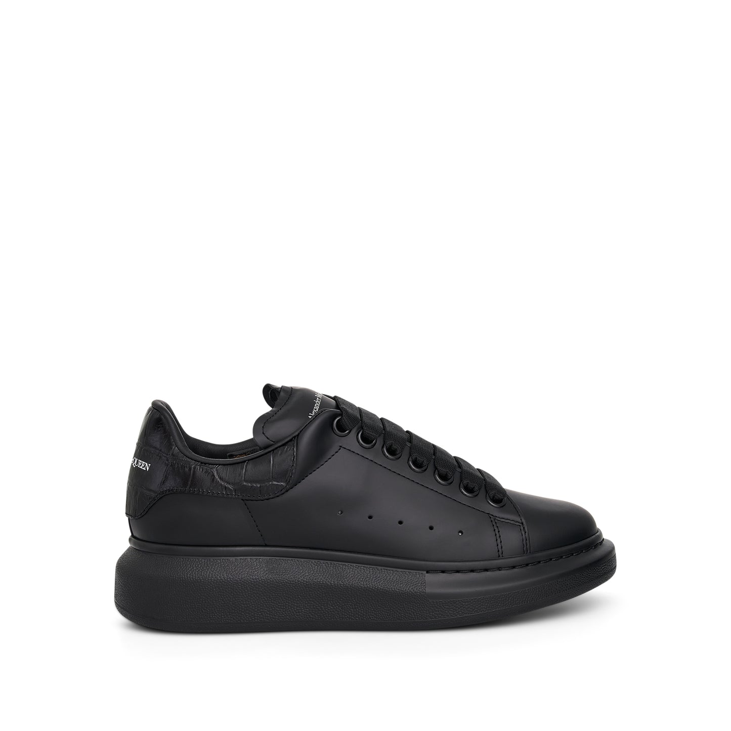 Larry Croco Leather Sneaker in Black