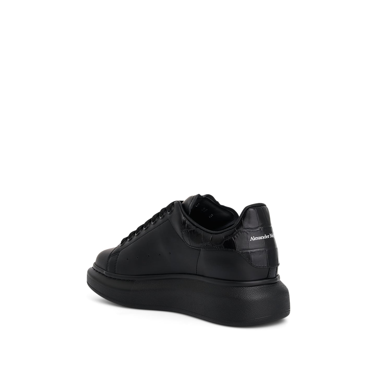 Larry Croco Leather Sneaker in Black