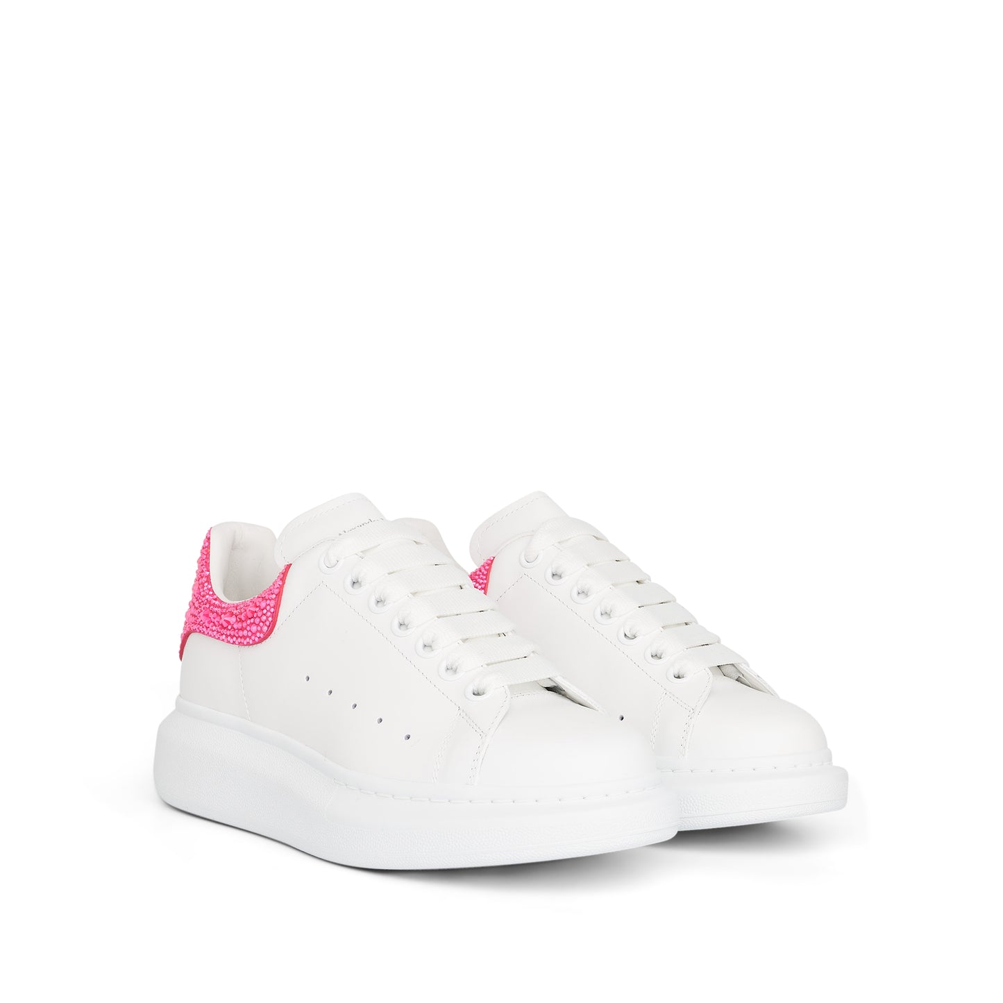 Larry Oversized Suede Sneaker in White/Halo Pink