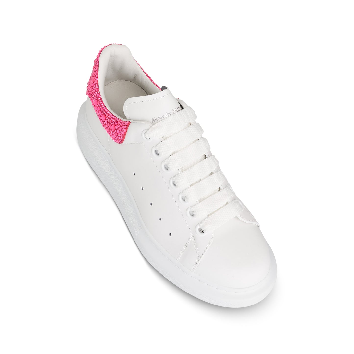 Larry Oversized Suede Sneaker in White/Halo Pink