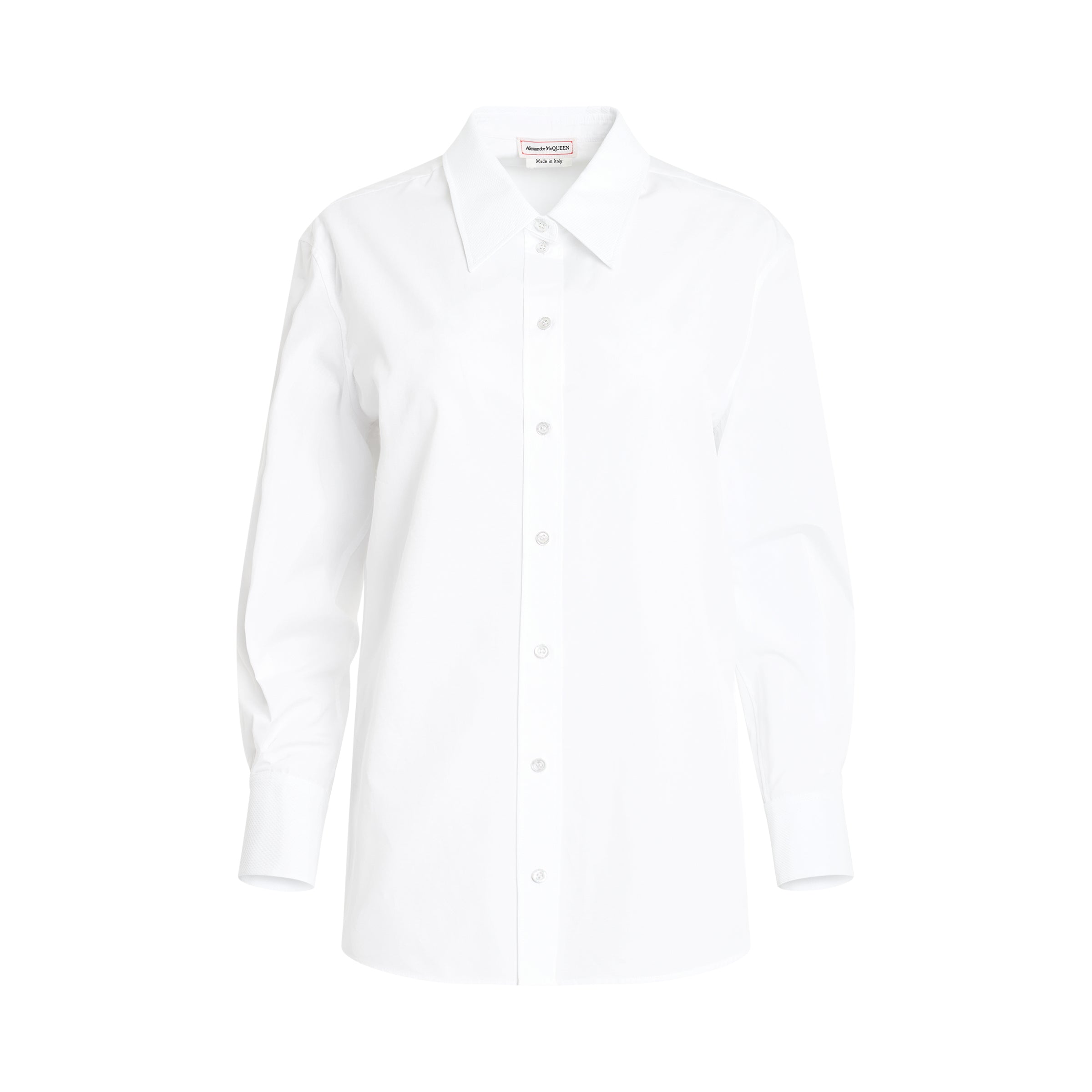 Pique Cotton Shirt in White