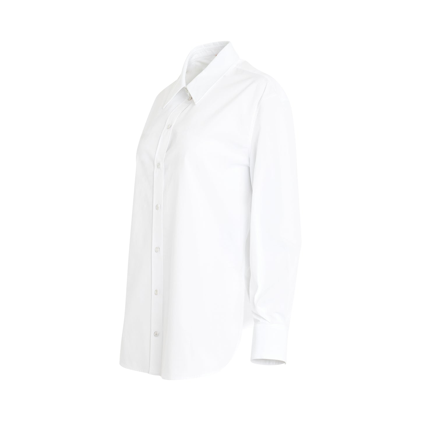 Pique Cotton Shirt in White
