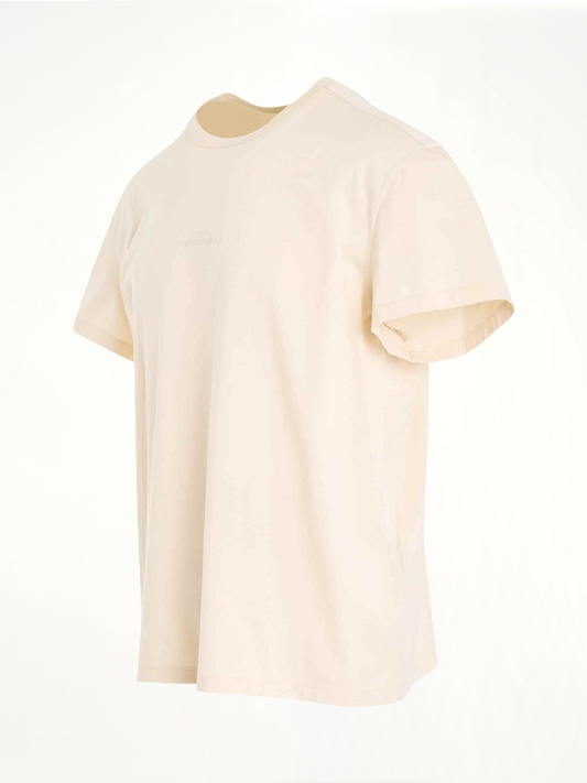 Upside Down Logo T-Shirt in Beige
