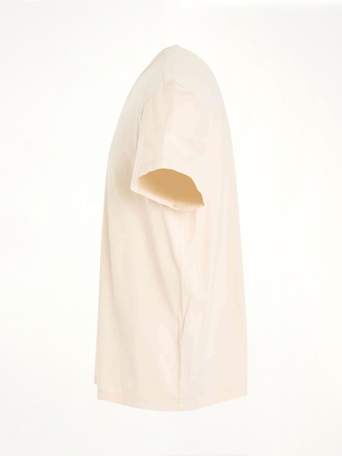 베이지 업사이드 다운 로고 티셔츠