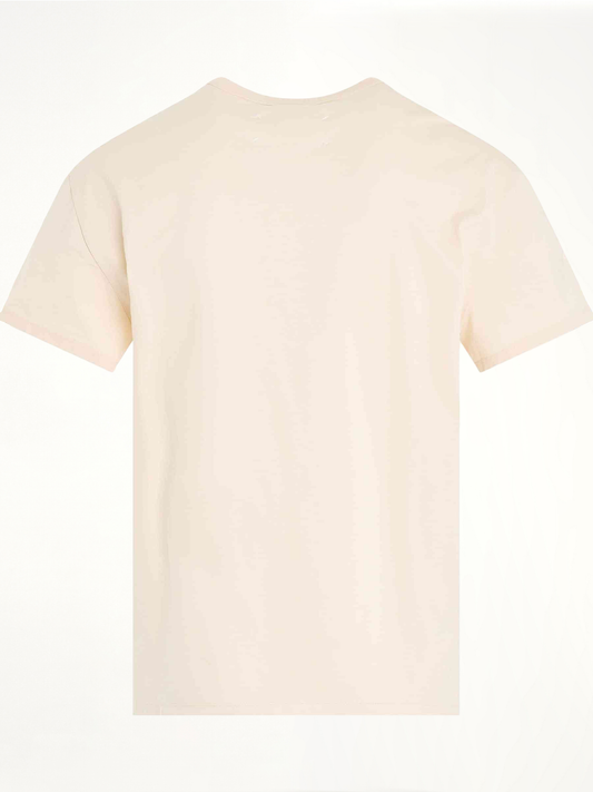 Upside Down Logo T-Shirt in Beige
