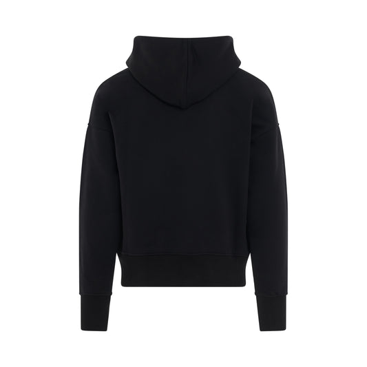 Drop Shoulder Hoodie in Black