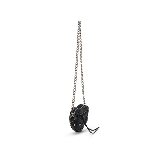 Le Cagole Heart Mini Bag in Black