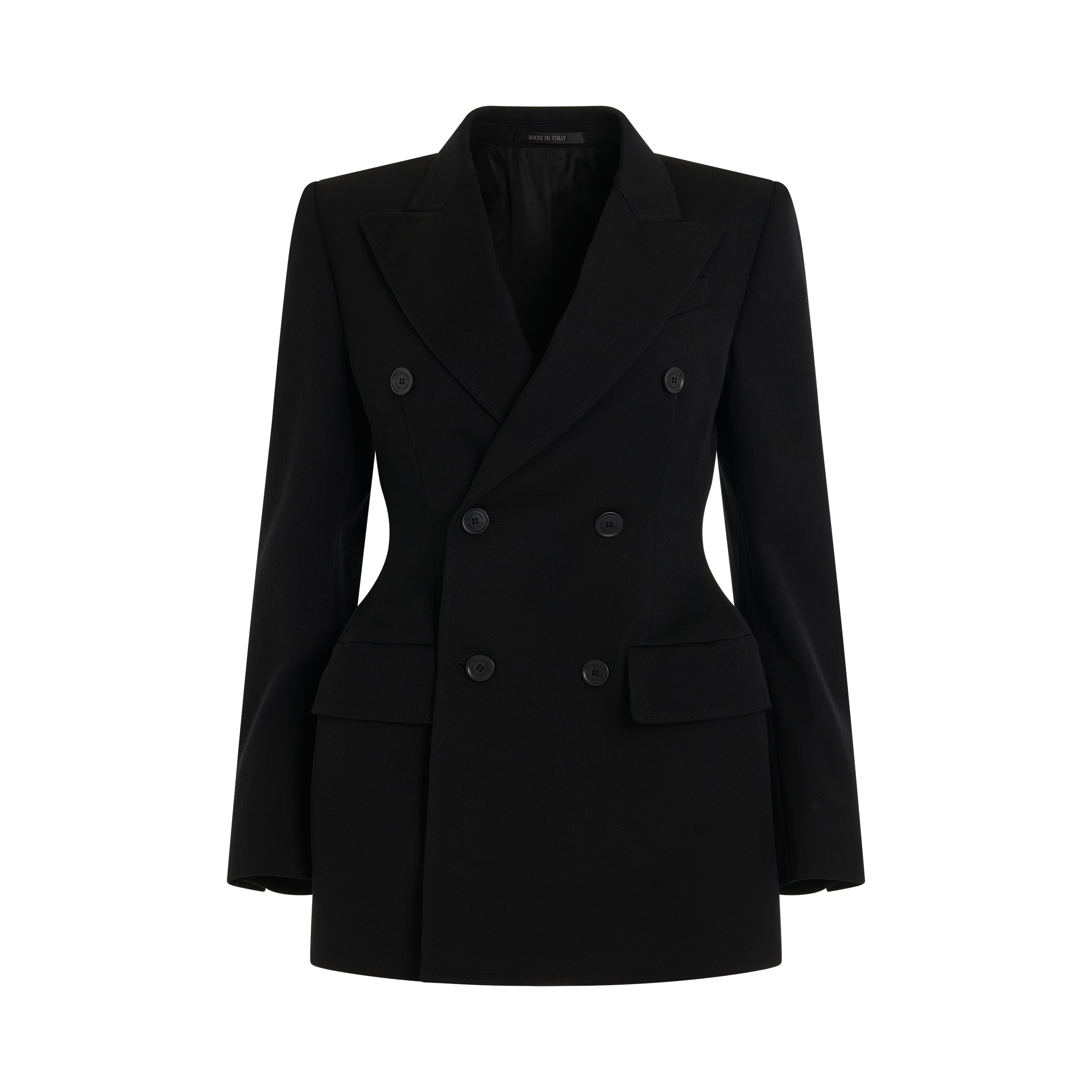 Hourglass Double-Breasted Jacket in Black